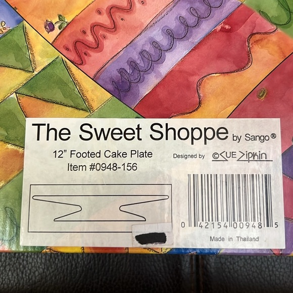 NWT Footed 12” Cake Plate in Ceramic Features The Sweet Shoppe Design by Sango - Picture 10 of 10